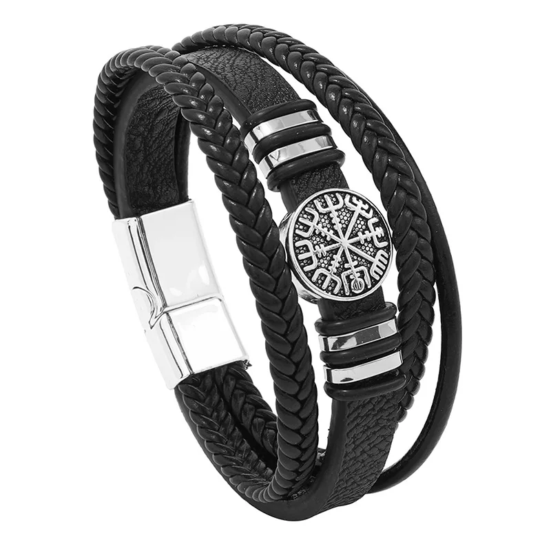 Red Black Red Tree Male Unique Design Trendy Punk Vintage Cuff Men Bracelets PU Leather Bracelets Bangles for Women Men Jewelry thumbnail 6