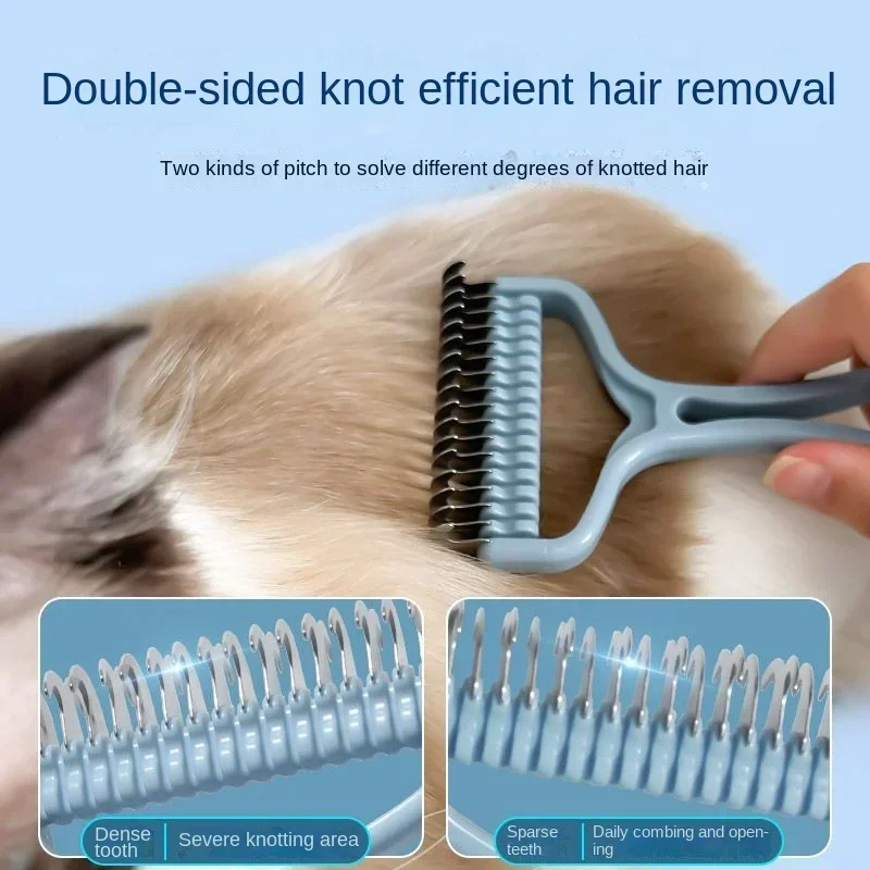 Cat Brush Pet Knot Comb 2 in 1 Dogs Cat Fur Knot Cutter Pets Hair Removal Comb Dog Grooming Shedding Tools Pet Cleaning Supplies thumbnail 6