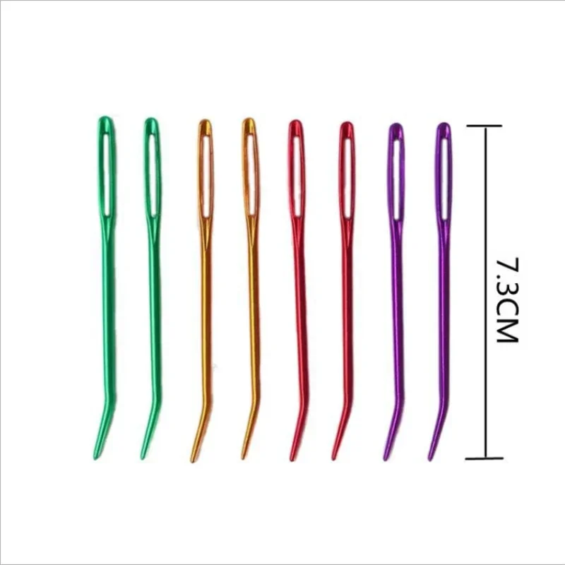 2/8Pcs Big Eye Curve Bent Needle Yarn Knitting Weaving Needles Knitting Crochet Bent Tip Tapestry Needles DIY Sewing Accessories thumbnail 2