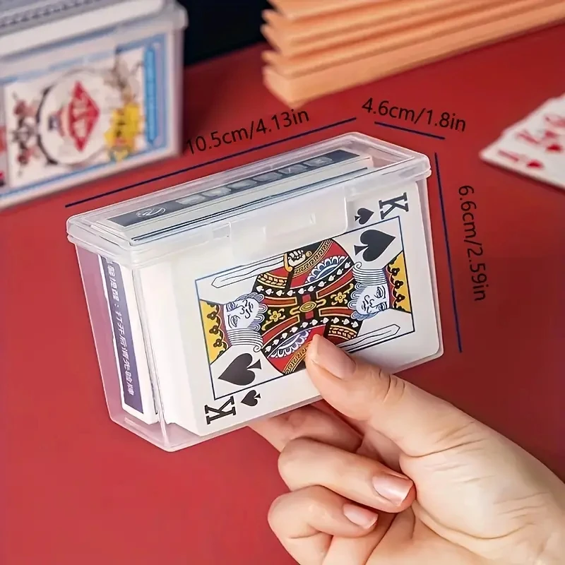 1/3pcs Playing Card Box, Clear Deck Case, Two Poker Images Can Be Placed (NO Cards) Christmas, Halloween, Thanksgiving Gift Part thumbnail 4