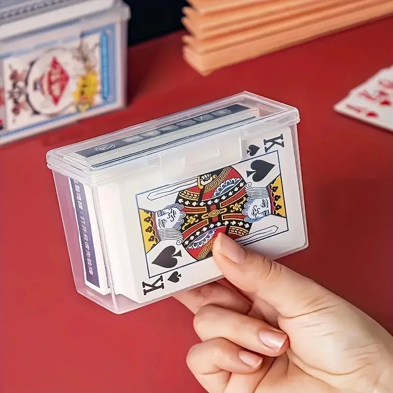 1/3pcs Playing Card Box, Clear Deck Case, Two Poker Images Can Be Placed (NO Cards) Christmas, Halloween, Thanksgiving Gift Part thumbnail 6