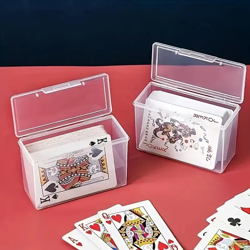 1/3pcs Playing Card Box, Clear Deck Case, Two Poker Images Can Be Placed (NO Cards) Christmas, Halloween, Thanksgiving Gift Part thumbnail 3