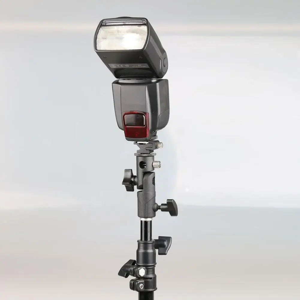 Hot Shoe Speedlite Umbrella Holder Light Stand E Type Hot-Shoe Flash Holder Adapter 180-degree Angle Adjustment thumbnail 2
