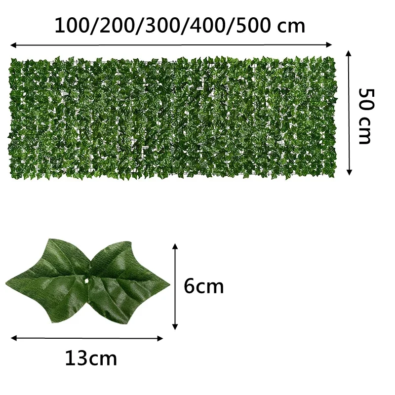 50×500cm Leaf Fence Ivy Privacy Screen Balcony Privacy Garden Leaves Fence Artificial Hedge Apple Leaf Outdoor Fence Decoration thumbnail 6