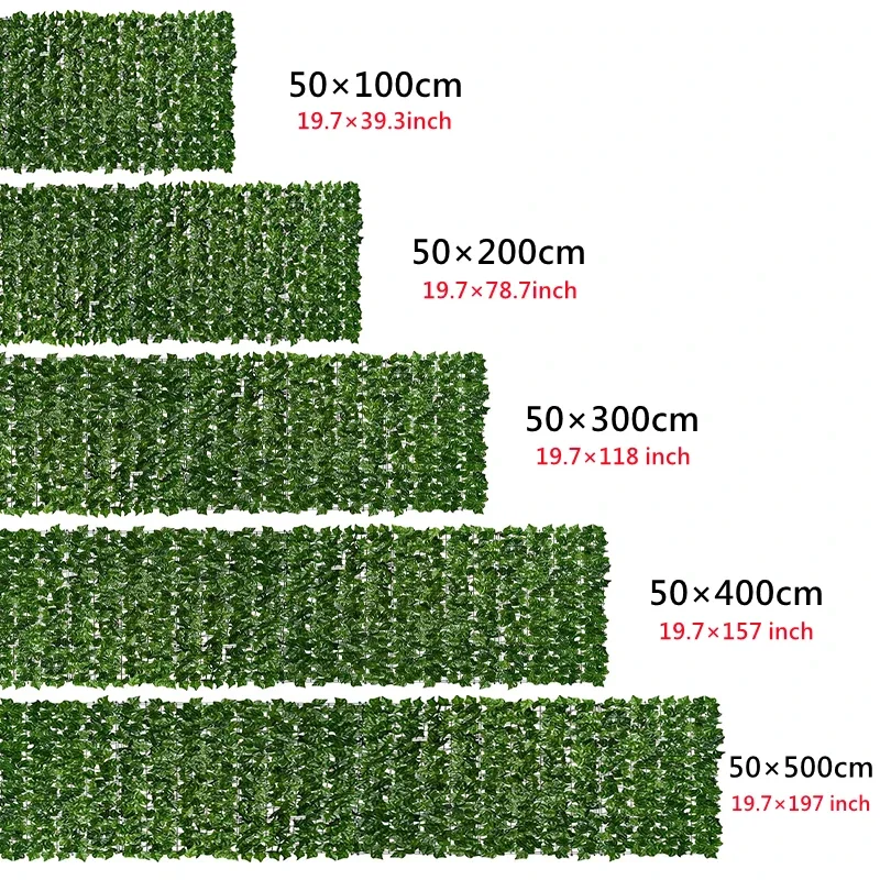 50×500cm Leaf Fence Ivy Privacy Screen Balcony Privacy Garden Leaves Fence Artificial Hedge Apple Leaf Outdoor Fence Decoration thumbnail 2