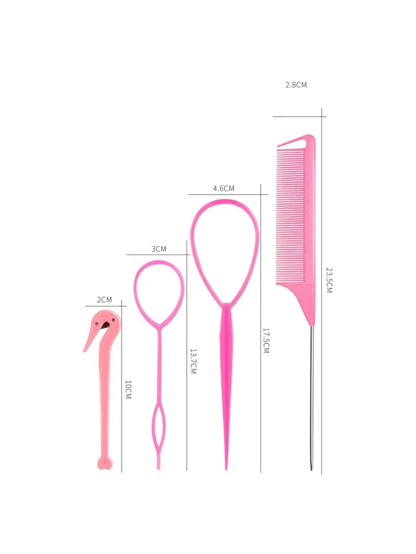 4pcs French Knitting Tool Steel Needle Mouse Tail Comb Generator Elastic Headband for Hair Styling Special for real hair wigs thumbnail 6