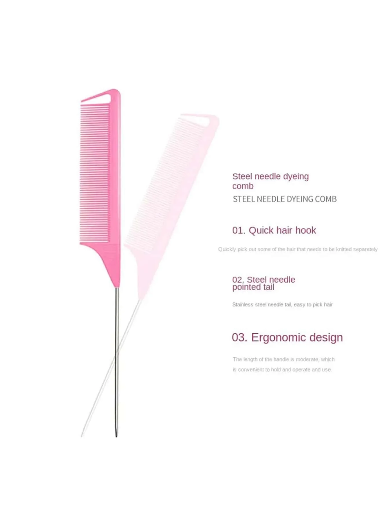 4pcs French Knitting Tool Steel Needle Mouse Tail Comb Generator Elastic Headband for Hair Styling Special for real hair wigs thumbnail 5