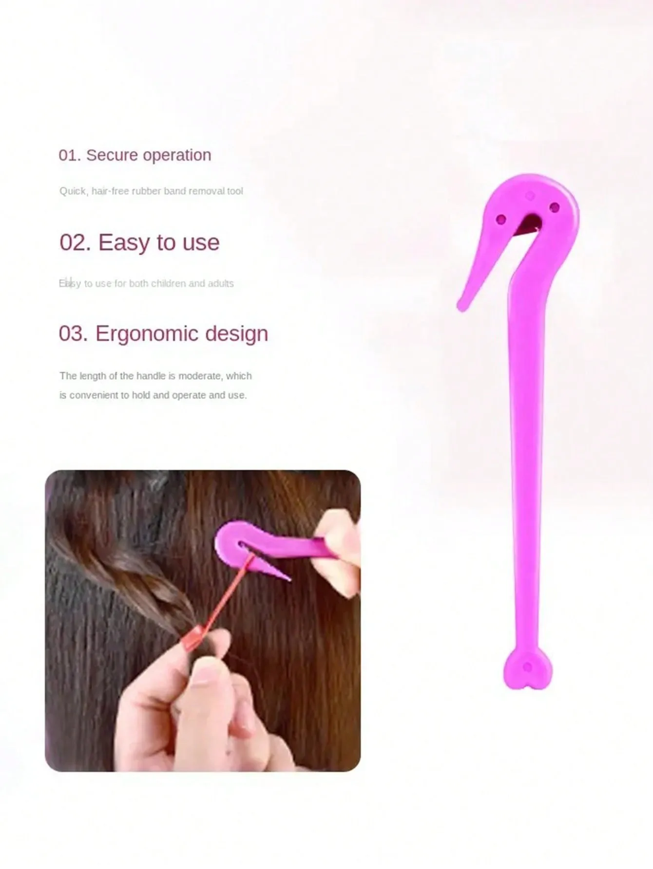 4pcs French Knitting Tool Steel Needle Mouse Tail Comb Generator Elastic Headband for Hair Styling Special for real hair wigs thumbnail 3
