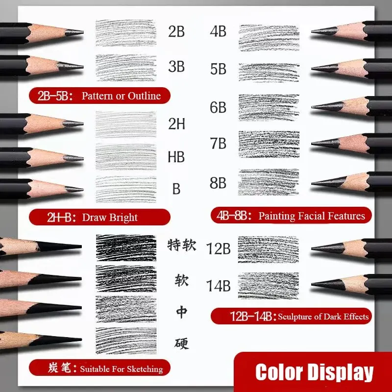 Sketching Pen Set Drawing Pen Sketching Pencil Student Drawing Art Drawing Brush HB Pen Curtain Set Box thumbnail 3