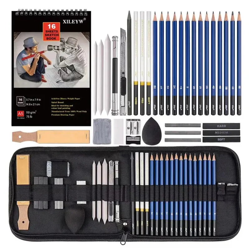 Sketching Pen Set Drawing Pen Sketching Pencil Student Drawing Art Drawing Brush HB Pen Curtain Set Box thumbnail 6