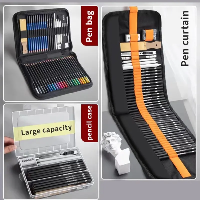Sketching Pen Set Drawing Pen Sketching Pencil Student Drawing Art Drawing Brush HB Pen Curtain Set Box thumbnail 2