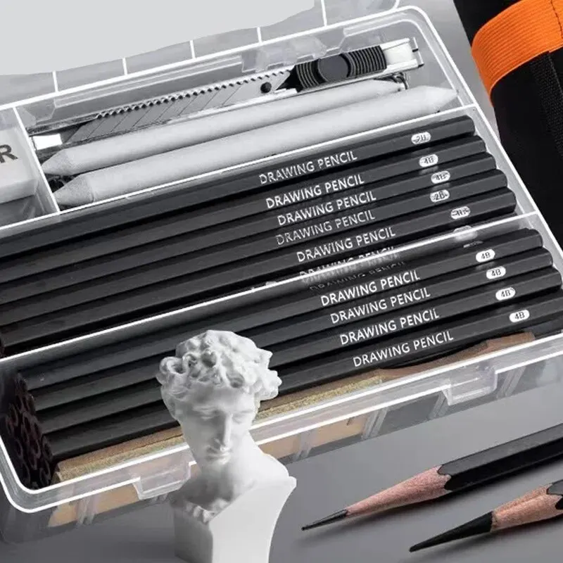 Sketching Pen Set Drawing Pen Sketching Pencil Student Drawing Art Drawing Brush HB Pen Curtain Set Box thumbnail 4