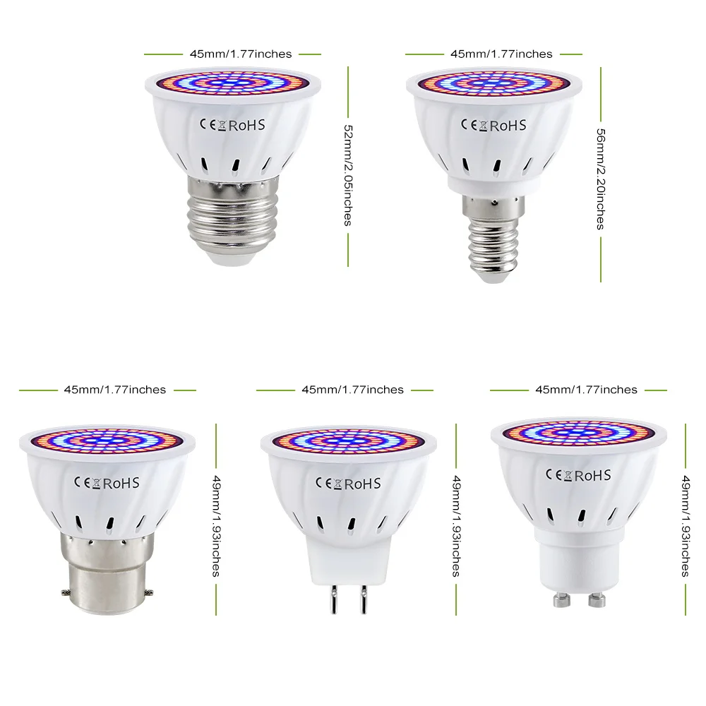 E27 LED Plant Grow Lights GU10 Full Spectrum Indoor Hydroponics Flower Seeds Vegetables Cultivation Lamp E14 MR16 B22 GU5.3 Bulb thumbnail 6
