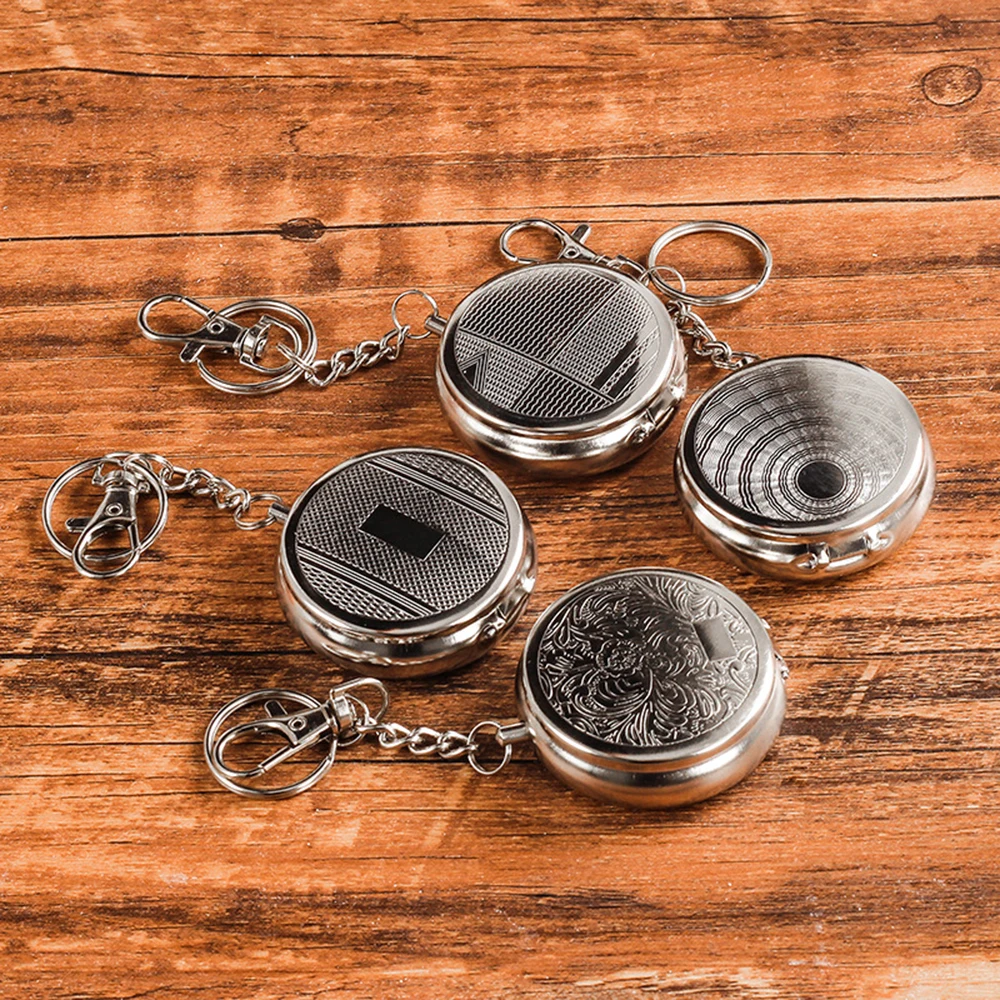 Creative Mini Portable Ashtray with Keychain Cigarette Rack Travel Outdoor Car Ash Storage Box Smoking Accessories thumbnail 5