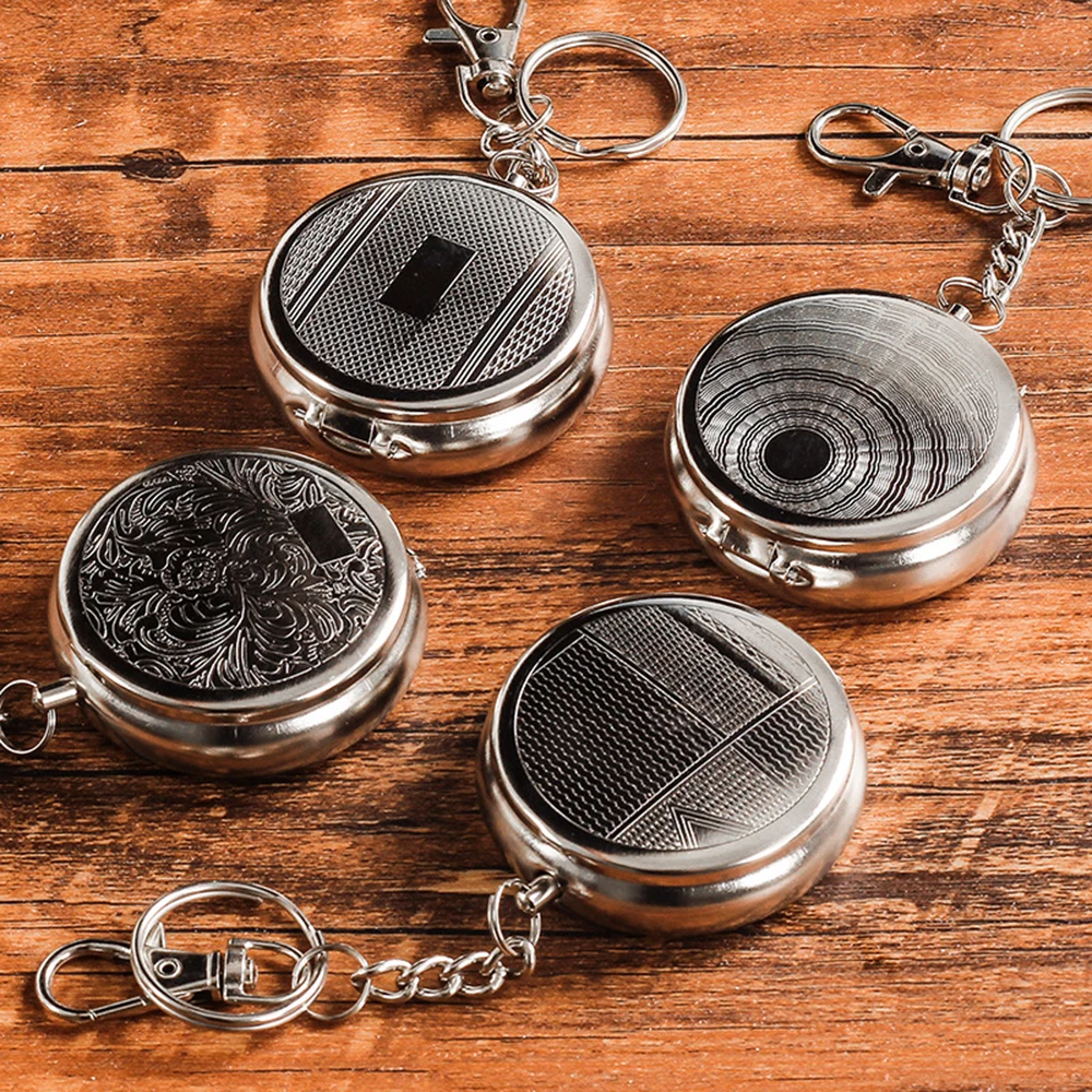 Creative Mini Portable Ashtray with Keychain Cigarette Rack Travel Outdoor Car Ash Storage Box Smoking Accessories thumbnail 6