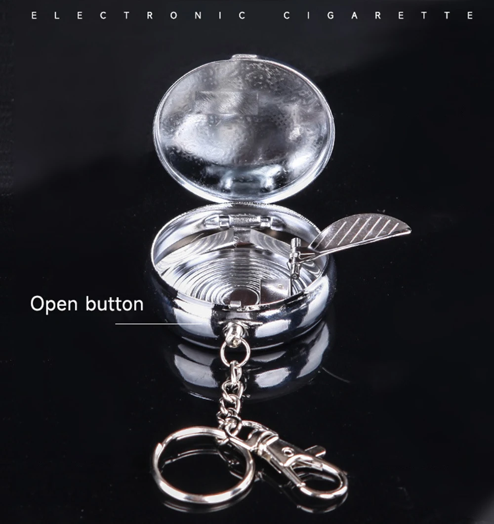 Creative Mini Portable Ashtray with Keychain Cigarette Rack Travel Outdoor Car Ash Storage Box Smoking Accessories thumbnail 4