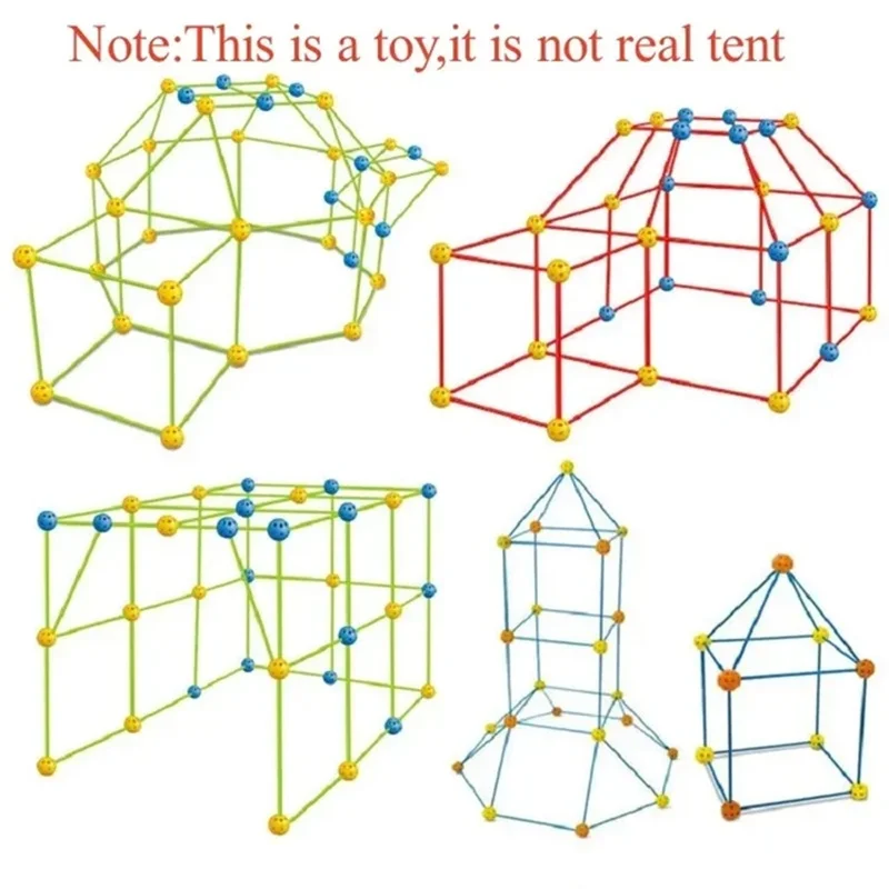 Creative Children Versatile Building Blocks Toy DIY Beaded Tent Funny Paly House Architectural Game Blocks Model Set Toy for Kid thumbnail 2