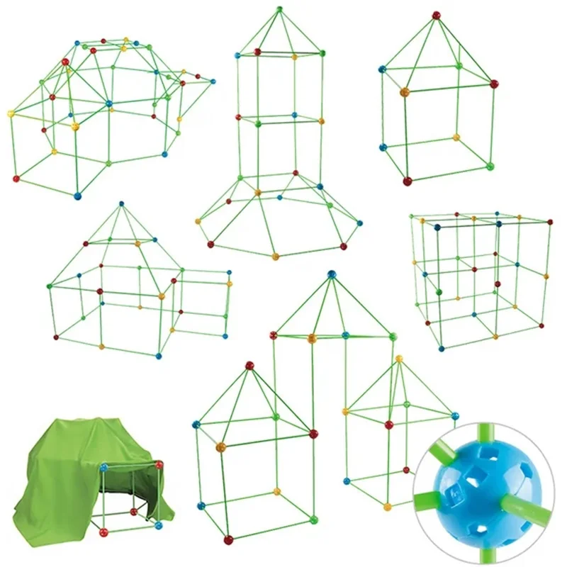Creative Children Versatile Building Blocks Toy DIY Beaded Tent Funny Paly House Architectural Game Blocks Model Set Toy for Kid thumbnail 3
