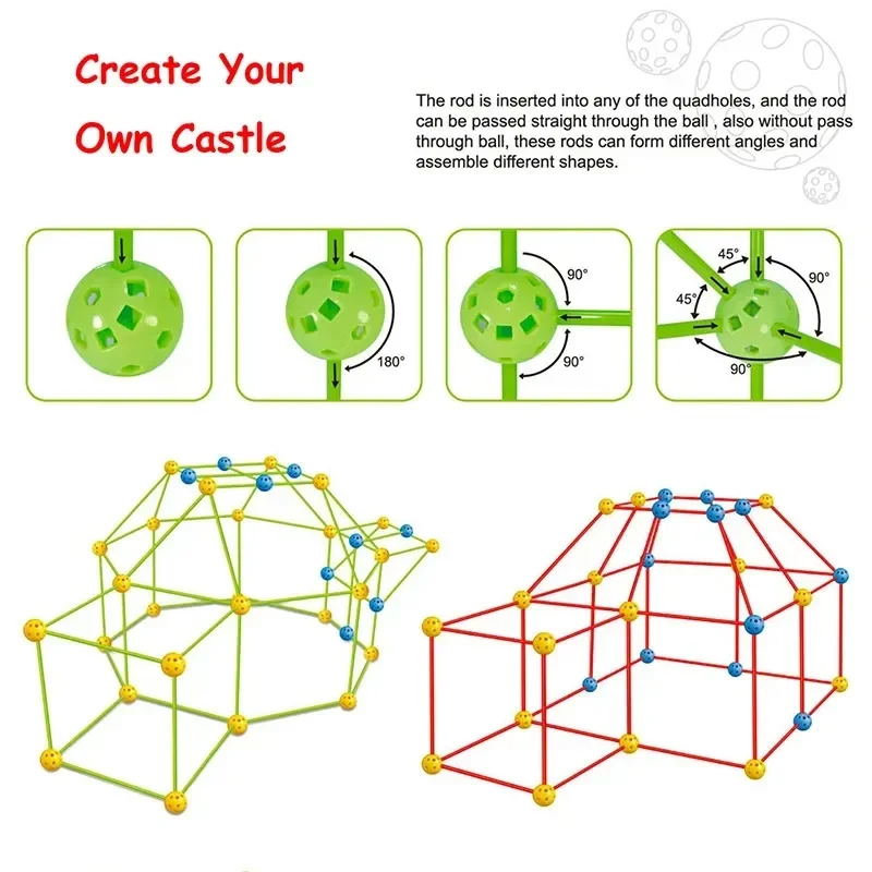 Creative Children Versatile Building Blocks Toy DIY Beaded Tent Funny Paly House Architectural Game Blocks Model Set Toy for Kid thumbnail 4