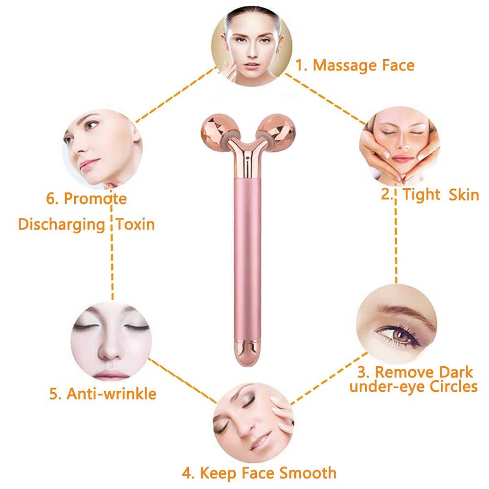 Electric Massage Roller Vibrator Metal Massager for Face Anti-Wrinkle Eye Facial Lifting Vibrate Roller Beauty Health Skin Care thumbnail 4