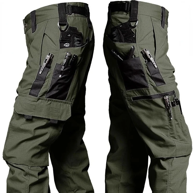 Wear Resistant Work Pant Man Multi-pocket Straight Cargo Trousers Outdoor Jogging Tactical Pants Spring Autumn Casual Trousers thumbnail 2
