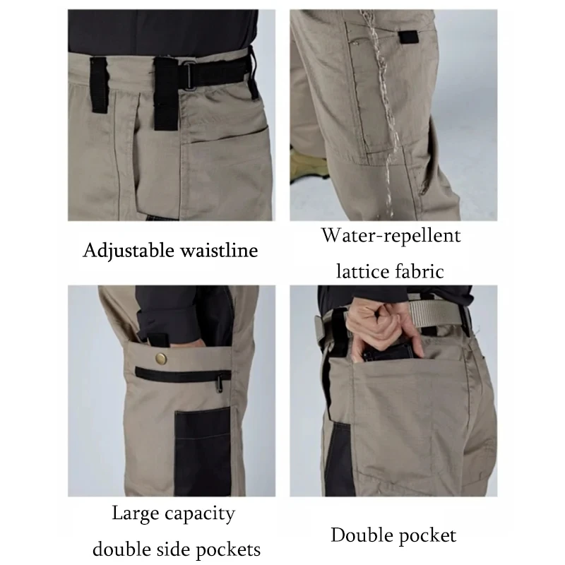 Wear Resistant Work Pant Man Multi-pocket Straight Cargo Trousers Outdoor Jogging Tactical Pants Spring Autumn Casual Trousers thumbnail 6