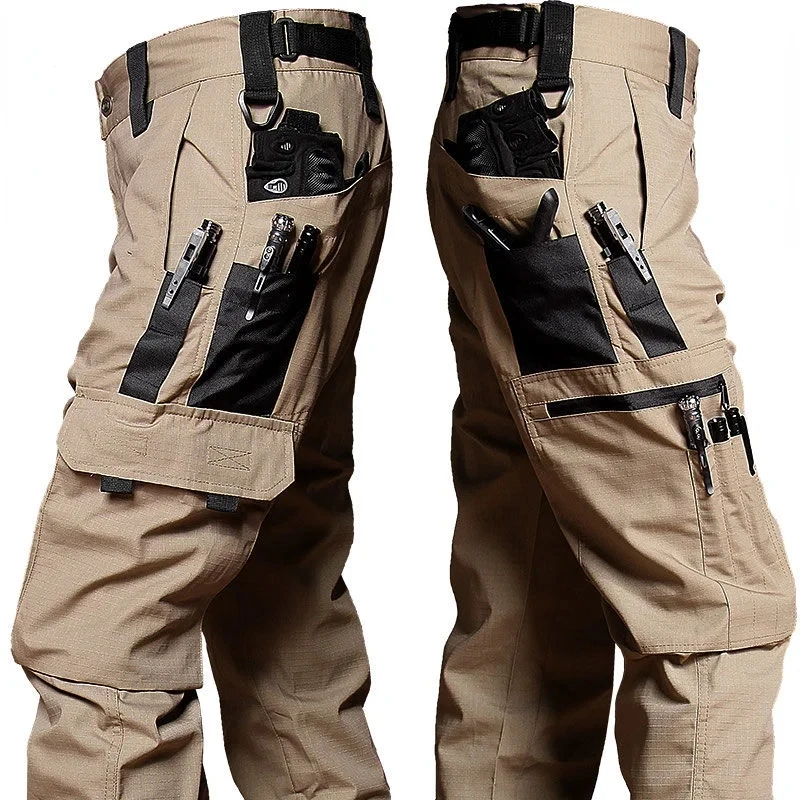 Wear Resistant Work Pant Man Multi-pocket Straight Cargo Trousers Outdoor Jogging Tactical Pants Spring Autumn Casual Trousers thumbnail 3