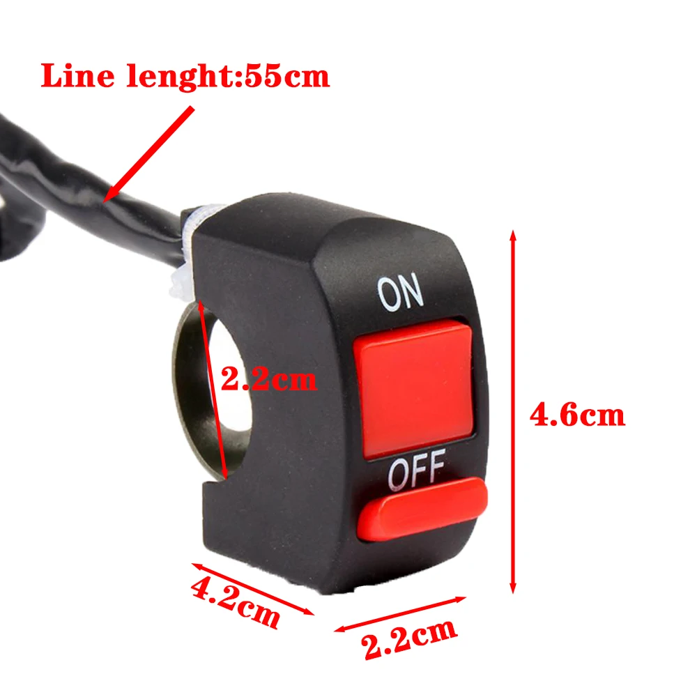 Universal Motorcycle Handlebar Flashing Switch Moto Light Switch For Electric And Ignition Tomos Moped Enduro Starter Button thumbnail 2