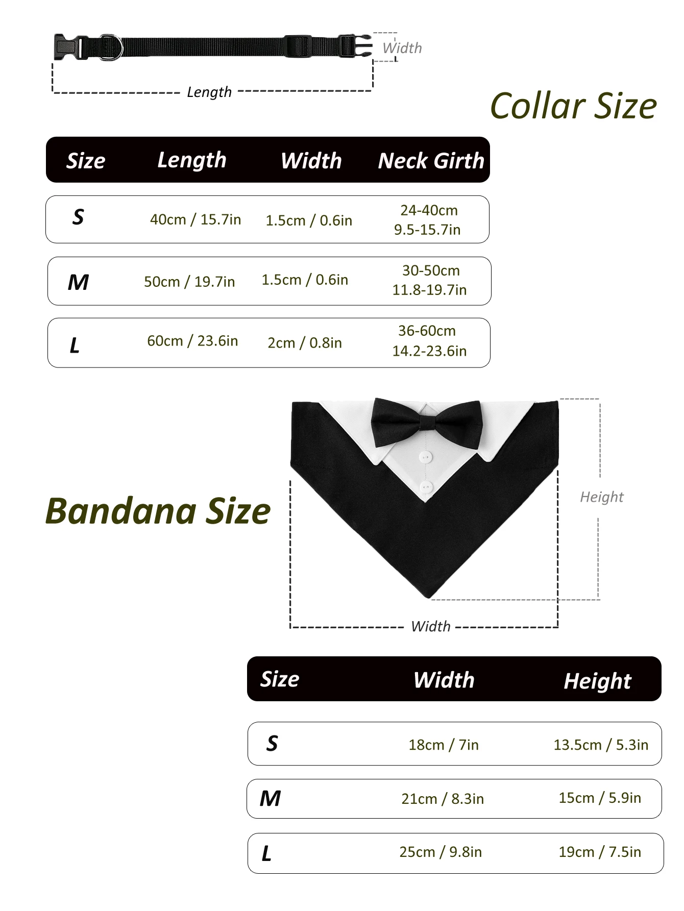 Sucado Bow Tie Dog Collar Tuxedo Bandana Adjustable Formal Puppy Triangle Neck Wear for Wedding Birthday Dress-up Cosplay Party thumbnail 2