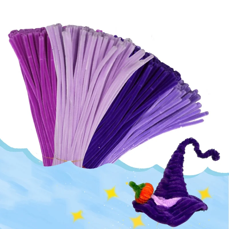 200PCS  Purple Series Pipe Cleaners, Purple Pipe Cleaners Chenille Stem,   Pipe Cleaners Craft Supplies for DIY Arts Crafts thumbnail 5