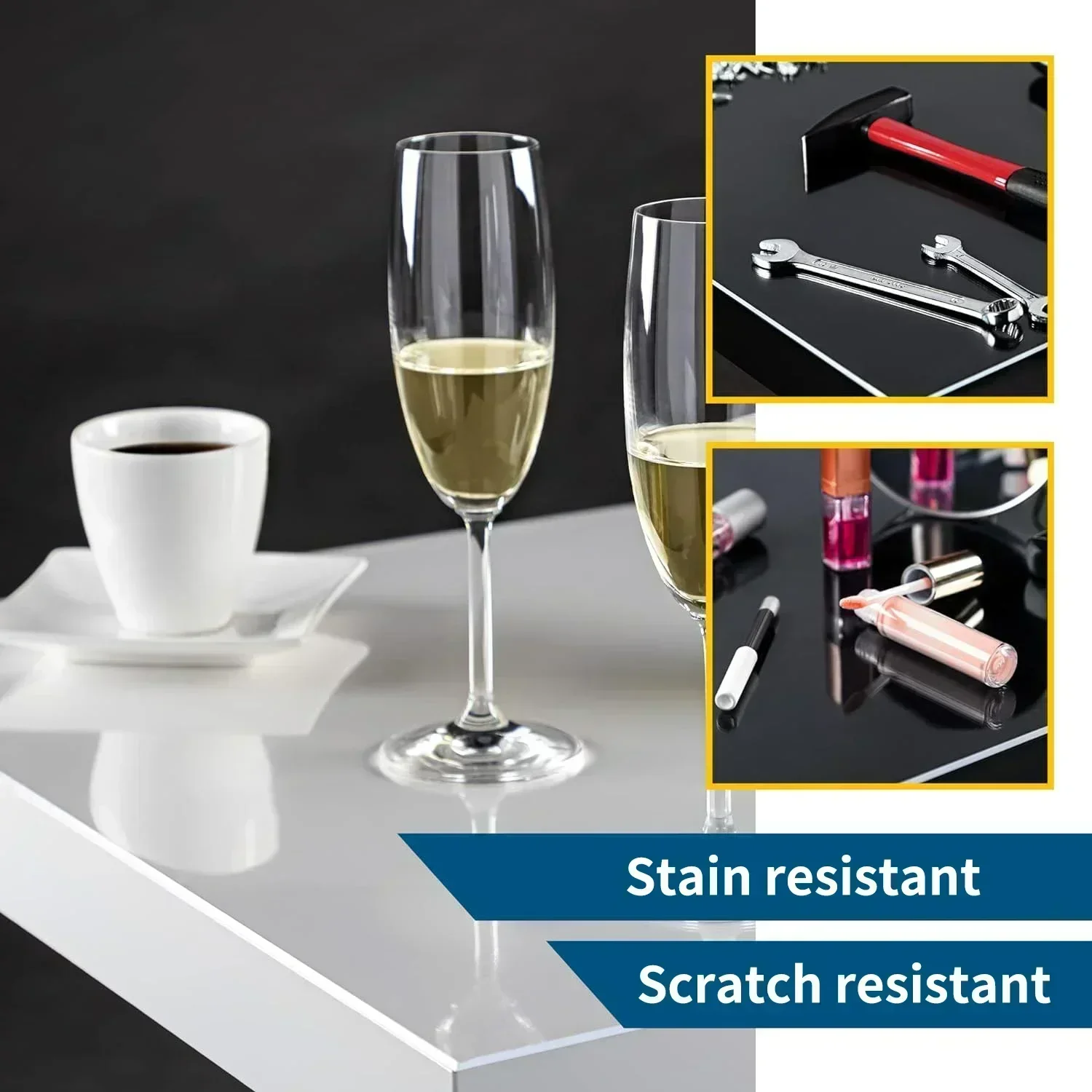 1.5mm Clear Desk Mat Waterproof Plastic Table Cover Protector Crystal Vinyl Tablecloth Clear Desk Pad Protector Easy to Clear thumbnail 3