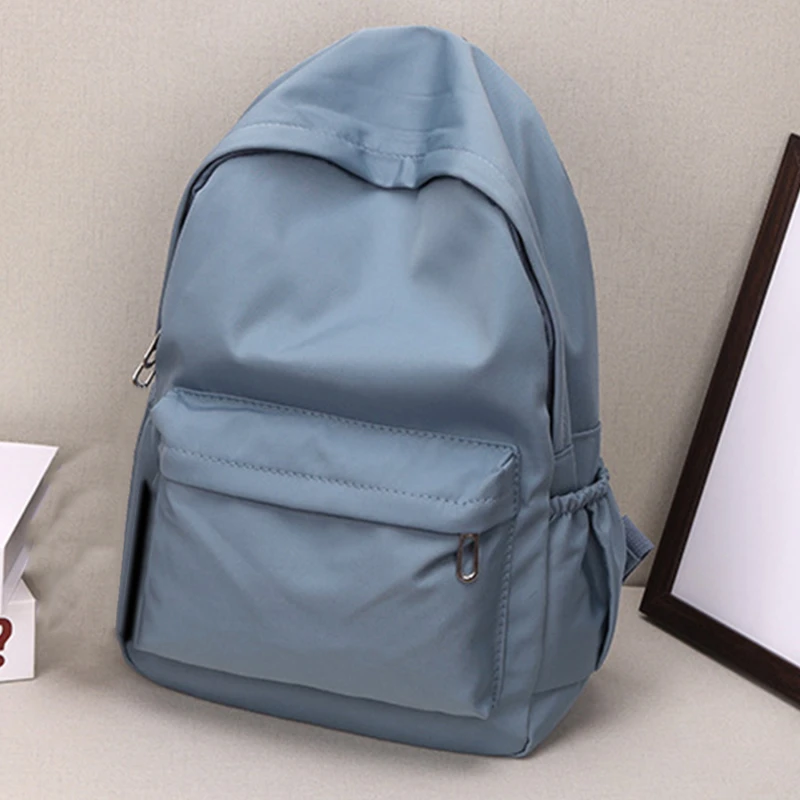Women Schoolbag Waterproof Large Capacity School Backpack Smooth Zipper Solid Color Teens Girl Casual Daypack Bag Student Supply thumbnail 2
