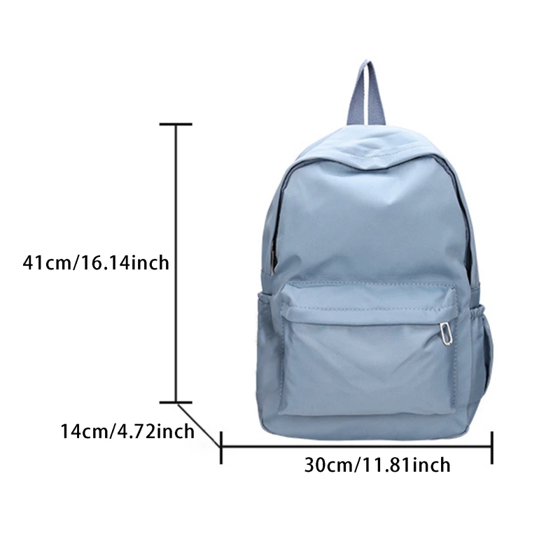 Women Schoolbag Waterproof Large Capacity School Backpack Smooth Zipper Solid Color Teens Girl Casual Daypack Bag Student Supply thumbnail 6