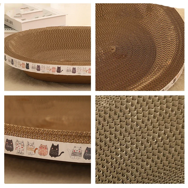 Corrugated Cat Scratching Post with Catnip Wear-resistant and Scratch-resistant Cat Bed Scratcher Sofa Protector Cats Furniture thumbnail 6