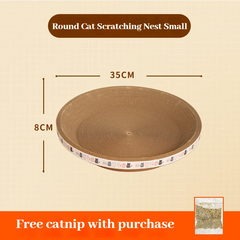 Corrugated Cat Scratching Post with Catnip Wear-resistant and Scratch-resistant Cat Bed Scratcher Sofa Protector Cats Furniture thumbnail 2