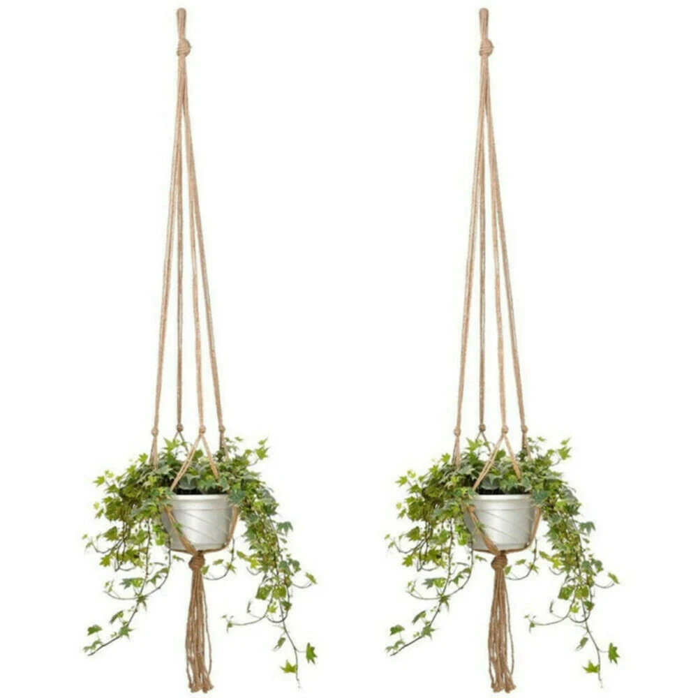 1/6PCS Macrame Plant Hanger Vintage Rope Basket Outdoor Pot Holder Flower Garden Plant Hanger Indoor Wall Hanging Plant Pot thumbnail 2