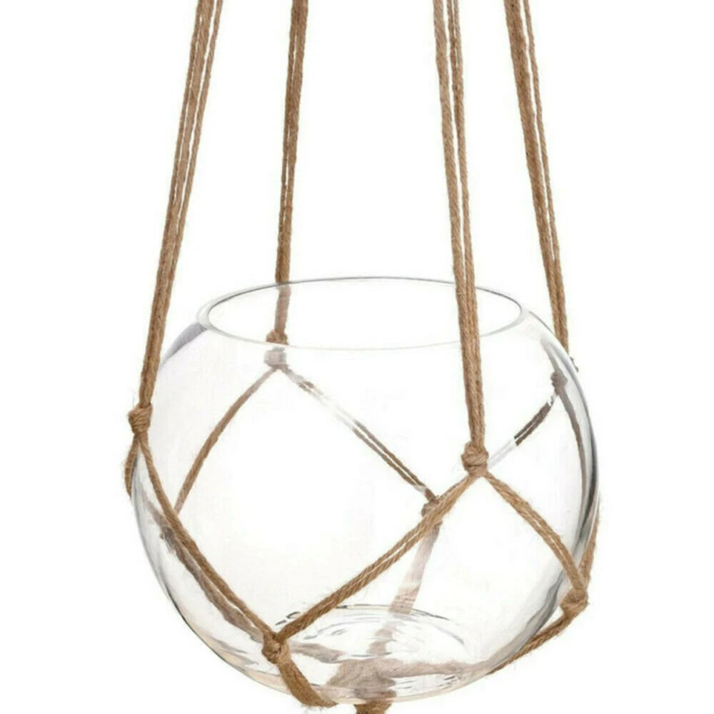 1/6PCS Macrame Plant Hanger Vintage Rope Basket Outdoor Pot Holder Flower Garden Plant Hanger Indoor Wall Hanging Plant Pot thumbnail 4