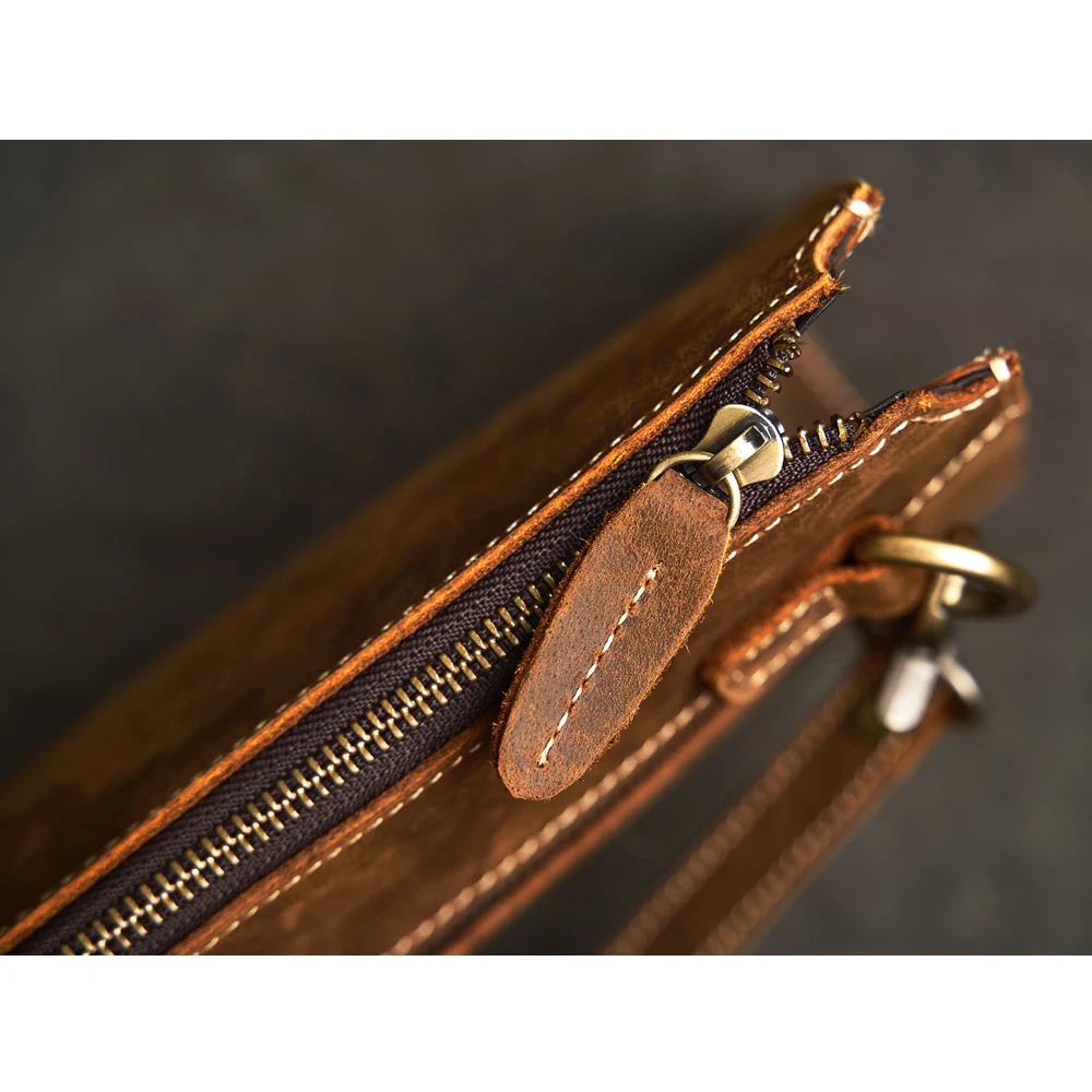 Men Genuine Leather Clutch Bag Cowhide Large Capacity Men Wallets Cell Phone Pocket Passcard Pocket High Quality Wallet For Men thumbnail 6