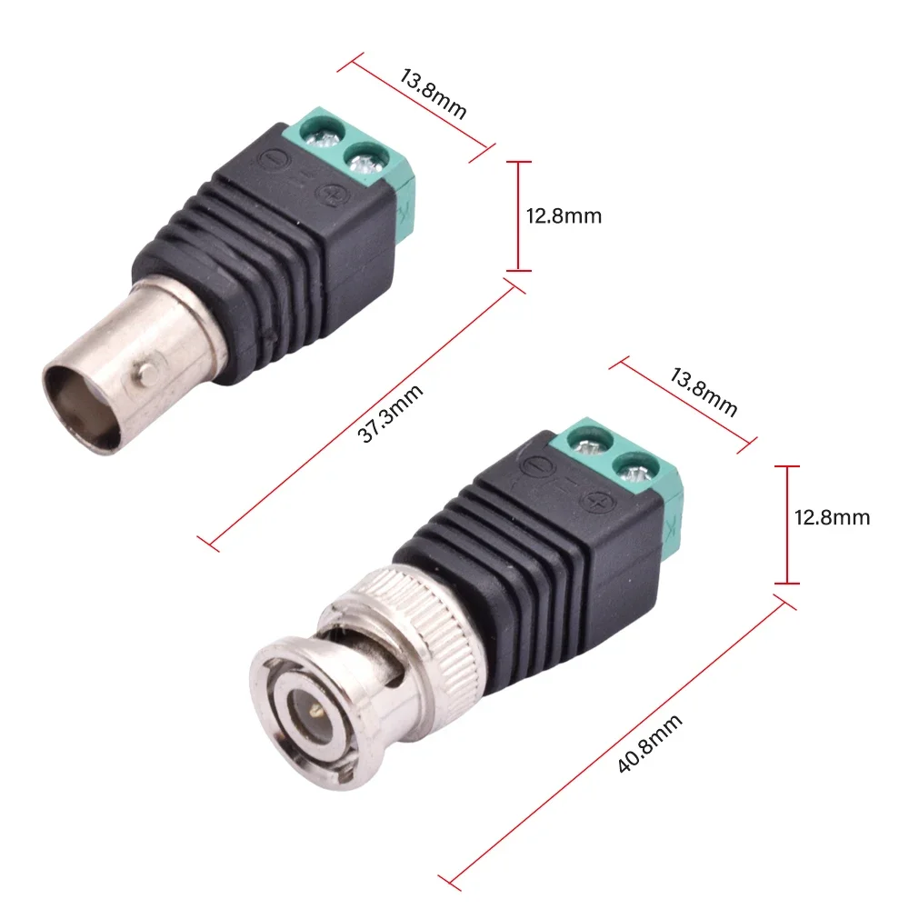 5pcs BNC Q9 Adapter Screw Connector Plug Socket Male Female Terminal for Balun Audio Video CCTV Surveillance Security Camera thumbnail 6