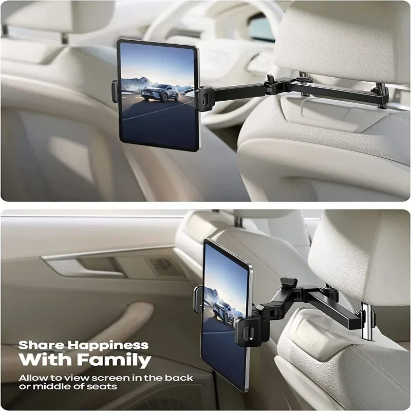 Telescopic Car Rear Pillow Phone Holder Tablet Rotating Holder Car Back Seat Stand Headrest Bracket Universal Holder Accessories thumbnail 4