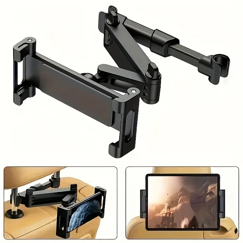 Telescopic Car Rear Pillow Phone Holder Tablet Rotating Holder Car Back Seat Stand Headrest Bracket Universal Holder Accessories thumbnail 5
