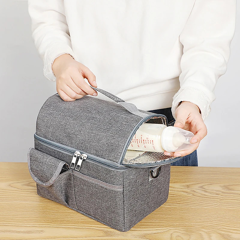 Large Insulated Lunch Box Leak-proof Cooler Bag Dual Compartment Lunch Tote For Camping Men Women Cans Wine Bag Cooler Box thumbnail 3