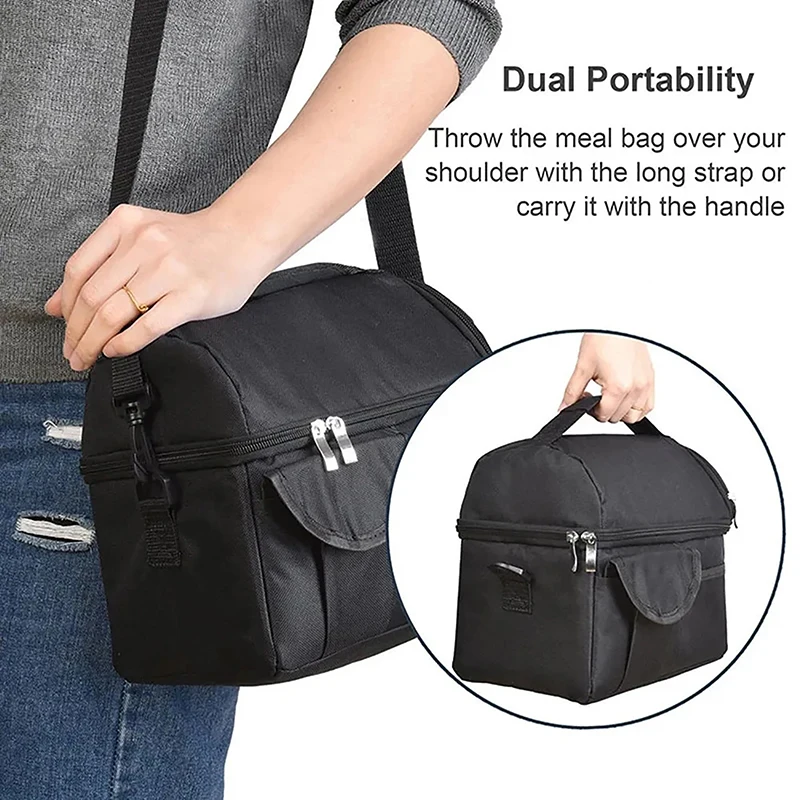 Large Insulated Lunch Box Leak-proof Cooler Bag Dual Compartment Lunch Tote For Camping Men Women Cans Wine Bag Cooler Box thumbnail 5