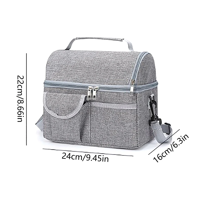 Large Insulated Lunch Box Leak-proof Cooler Bag Dual Compartment Lunch Tote For Camping Men Women Cans Wine Bag Cooler Box thumbnail 6
