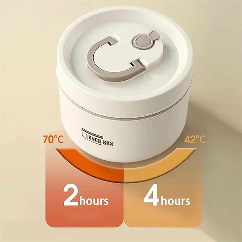 Portable Insulated Food Lunch Container Set with Thermal Lunch Box 3 Separate Stackable Lunch Container for Adult Kids thumbnail 3