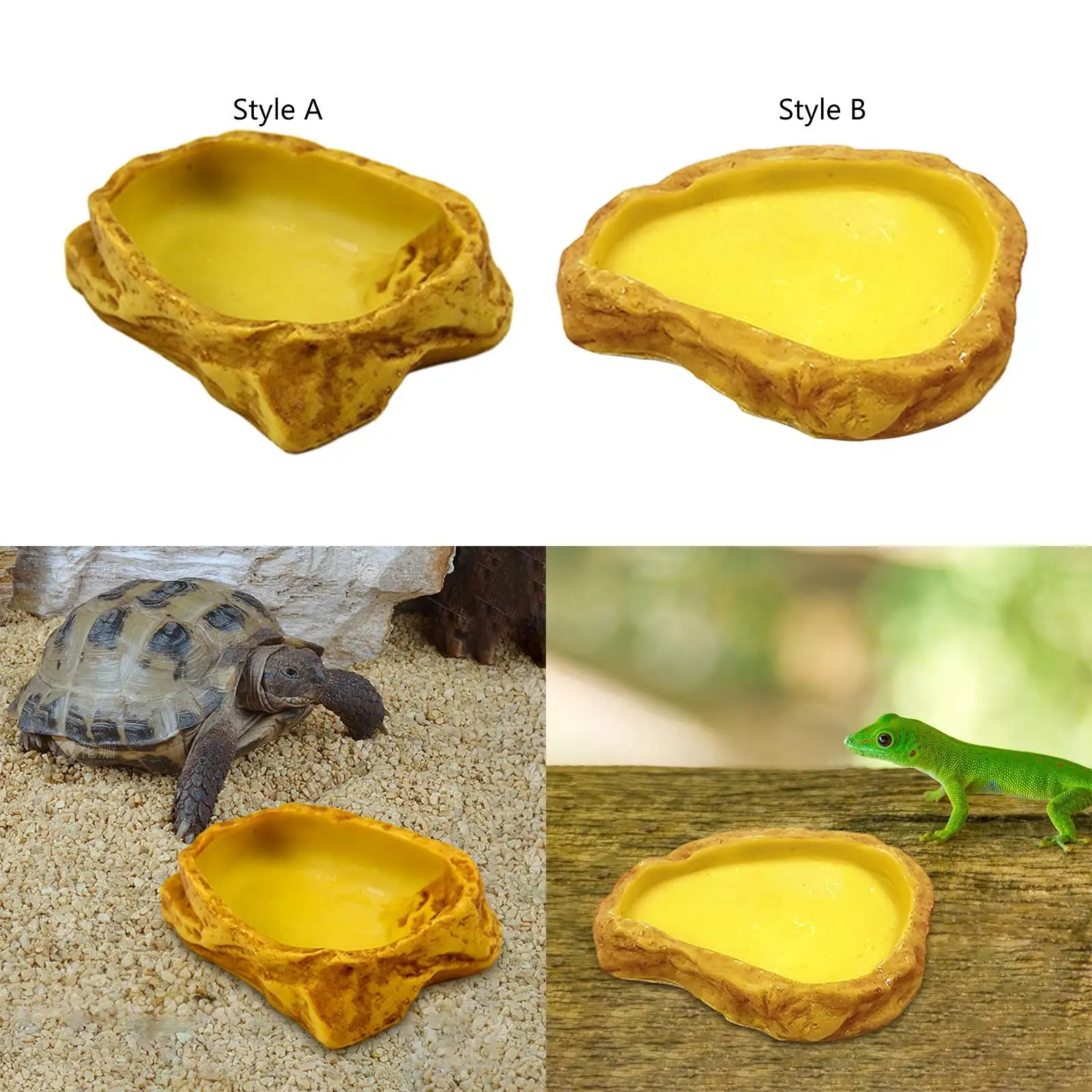 Reptile Water Bowl Terrarium Water Dish Reptile Food Dish Feeding Bowl for Frog Bearded Dragon Tortoise Turtle Leopard Gecko thumbnail 4
