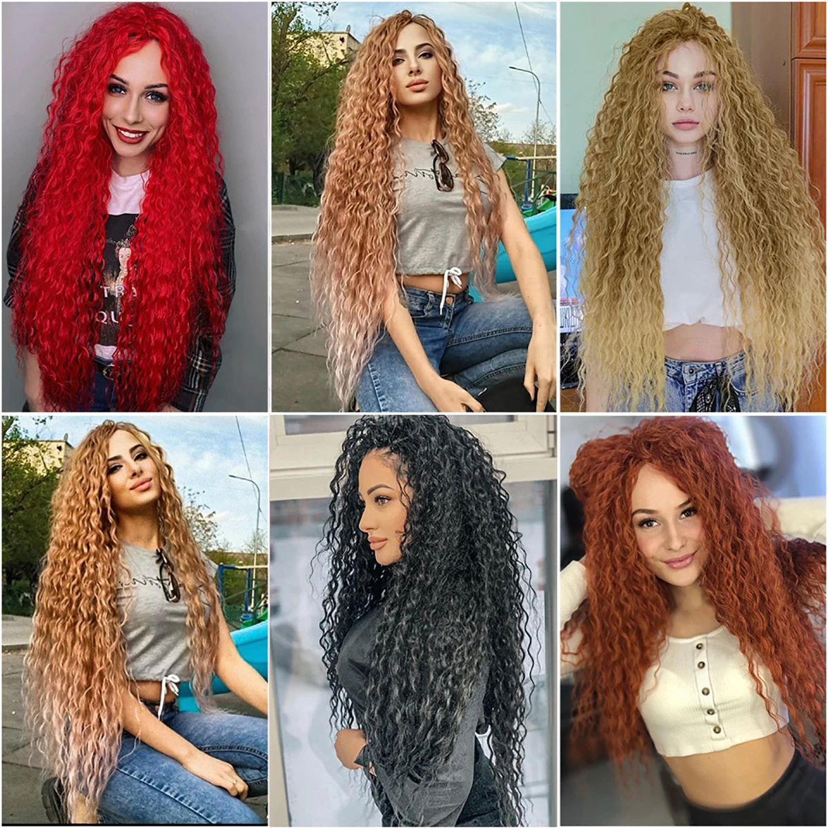 32 Inch Synthetic Pre Stretched Deep Wave Crochet Hair Yaki Ombre Braiding Hair High Temperature Fiber Extensions for Women thumbnail 3