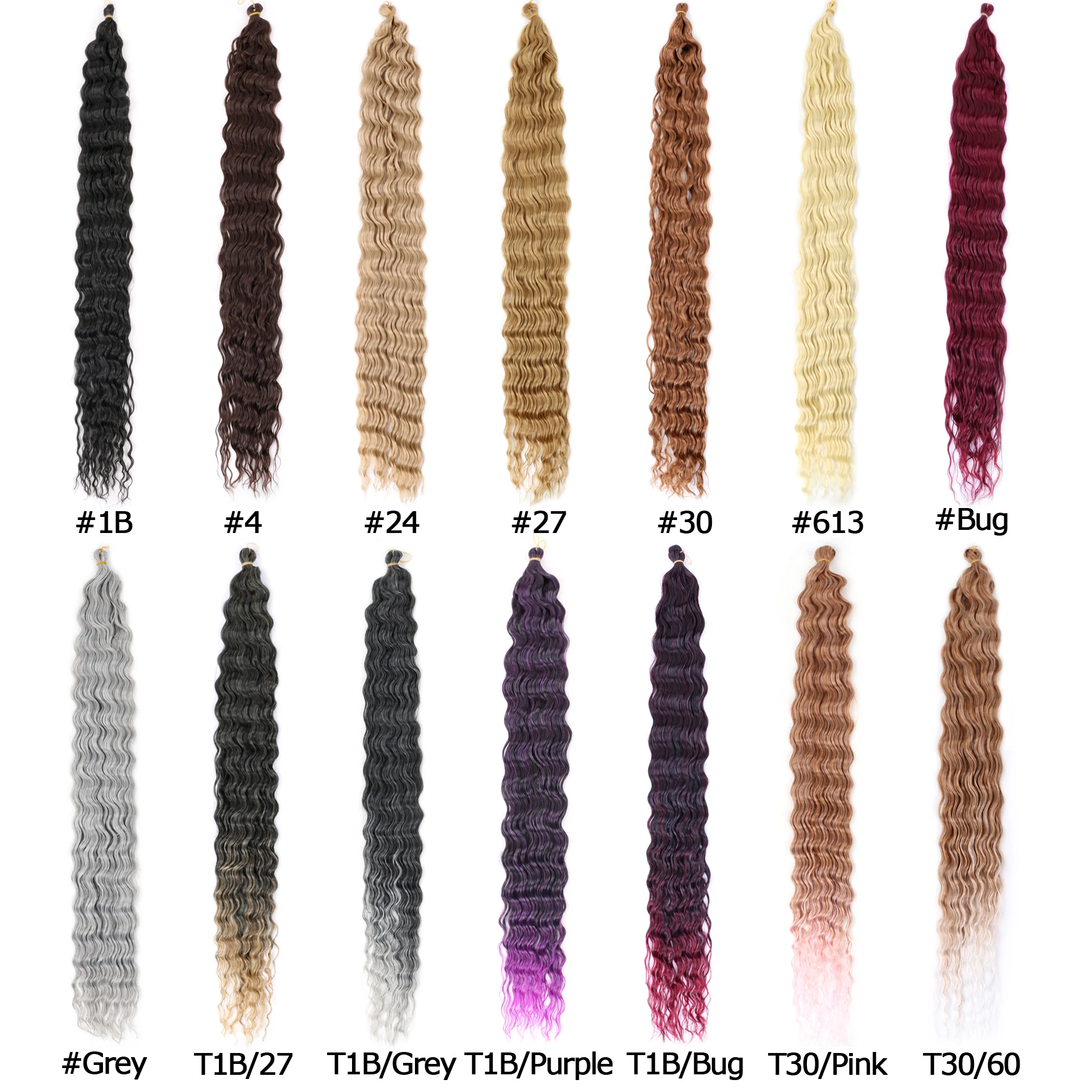 32 Inch Synthetic Pre Stretched Deep Wave Crochet Hair Yaki Ombre Braiding Hair High Temperature Fiber Extensions for Women thumbnail 6