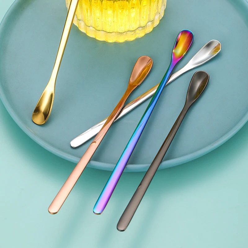 Stainless Steel Coffee Spoon Ice Cream Dessert Tea Stirring Spoon For Picnic Kitchen Accessories Bar Tools Long Handle Spoon thumbnail 3