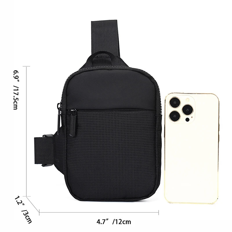 Mini Chest Bag for Men Women Casual Sling Shoulder Crossbody Pack Nylon Waterproof for Outdoor Running Cycling Travel Phone Bags thumbnail 6